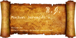 Machan Jeremiás névjegykártya